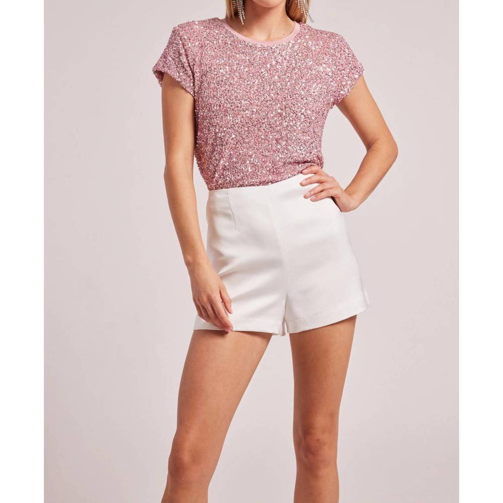NEW GENERATION LOVE kai sequin top in light pink - Picture 5 of 5